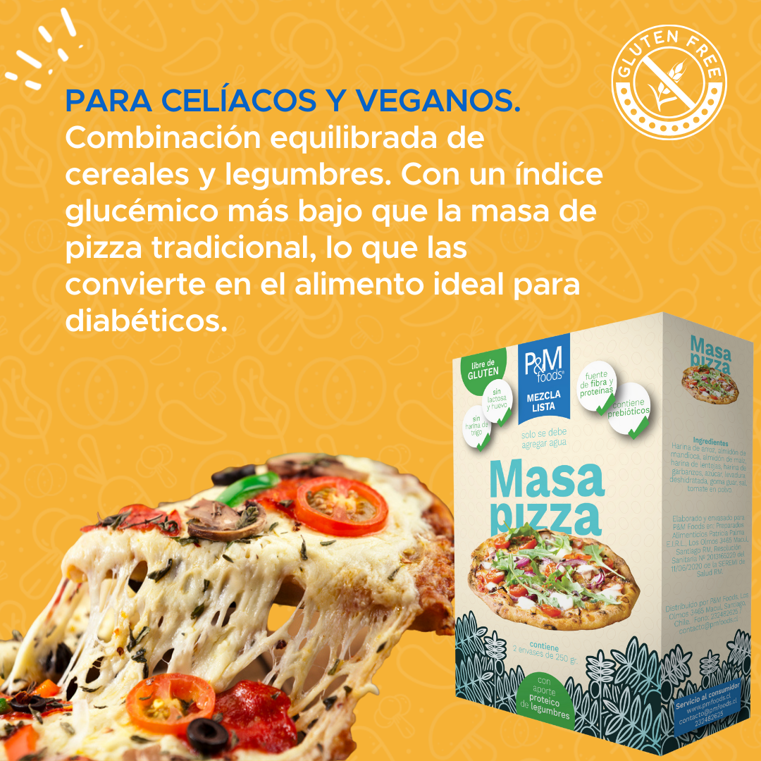 Mix Masa Pizza 500g Sin Gluten Vegano - P&M Foods