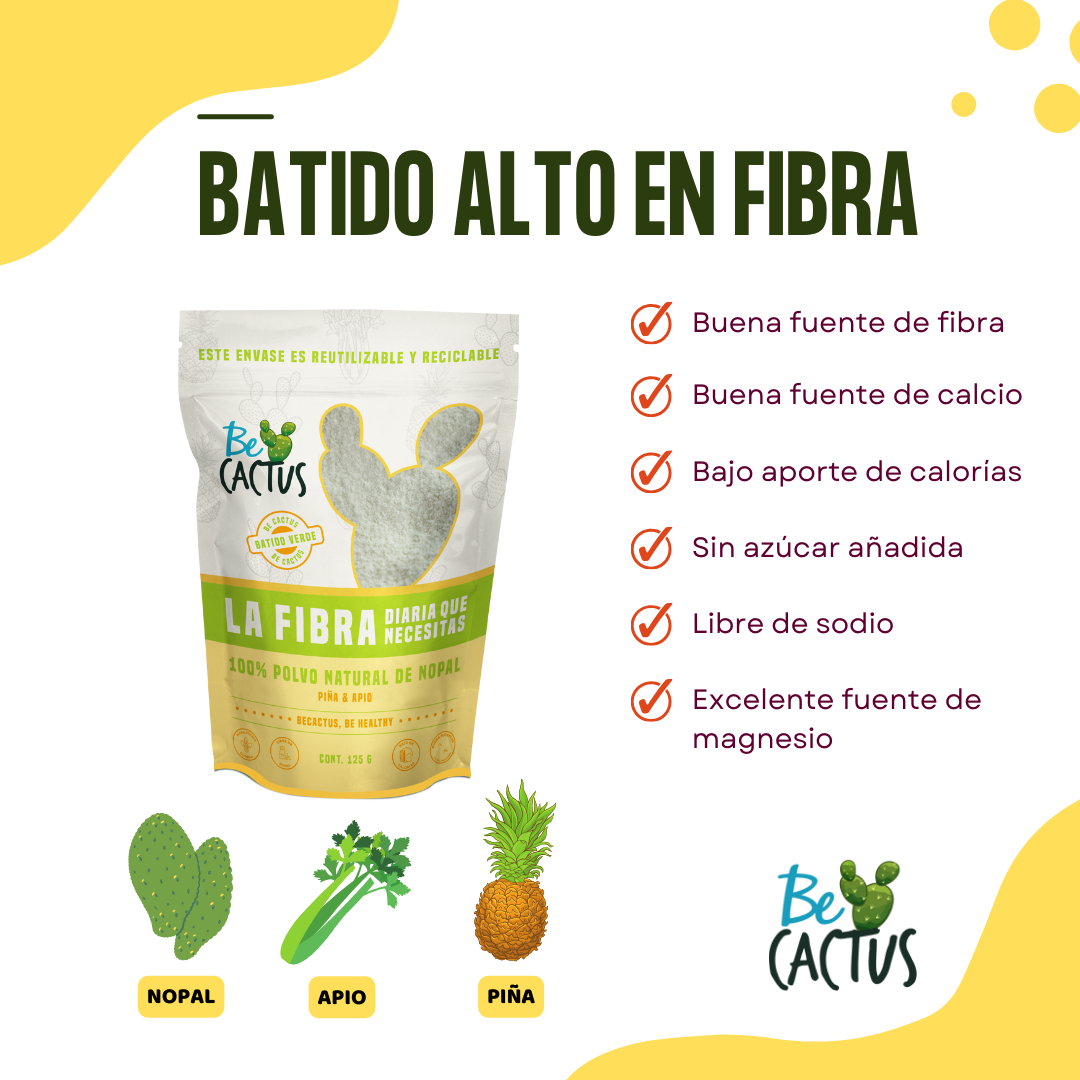 Polvo de Nopal con Piña y Apio 125g - BeCactus